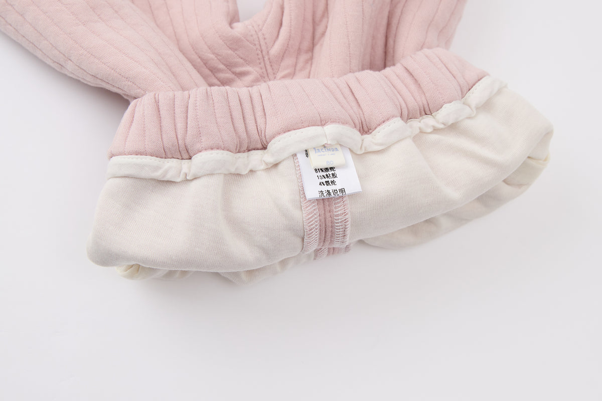 Baby Girls Quilted Cardigan-Pink-Handbag Pocket and Floral Patch Pants Set