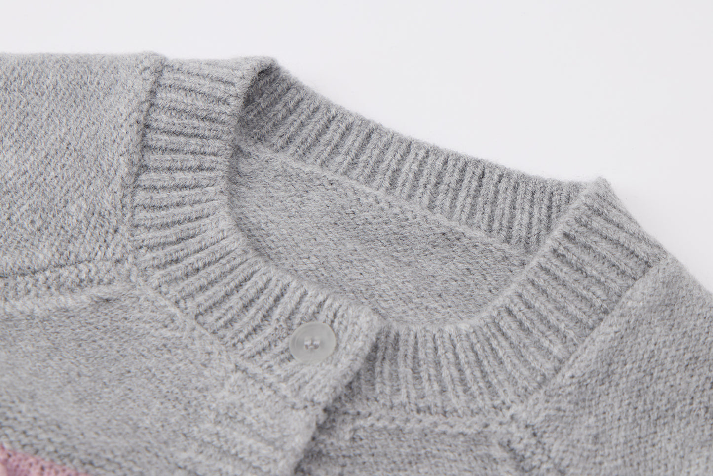 Baby Girls Knit Cardigan-Grey and Pink-Ruffle Trim and Tulle Dress Set