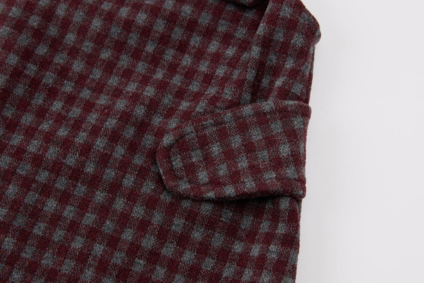 Baby Girls Plaid Dress Set-Burgundy and Cream-Embroidered Collar and Bow Detail Long Sleeve Dress