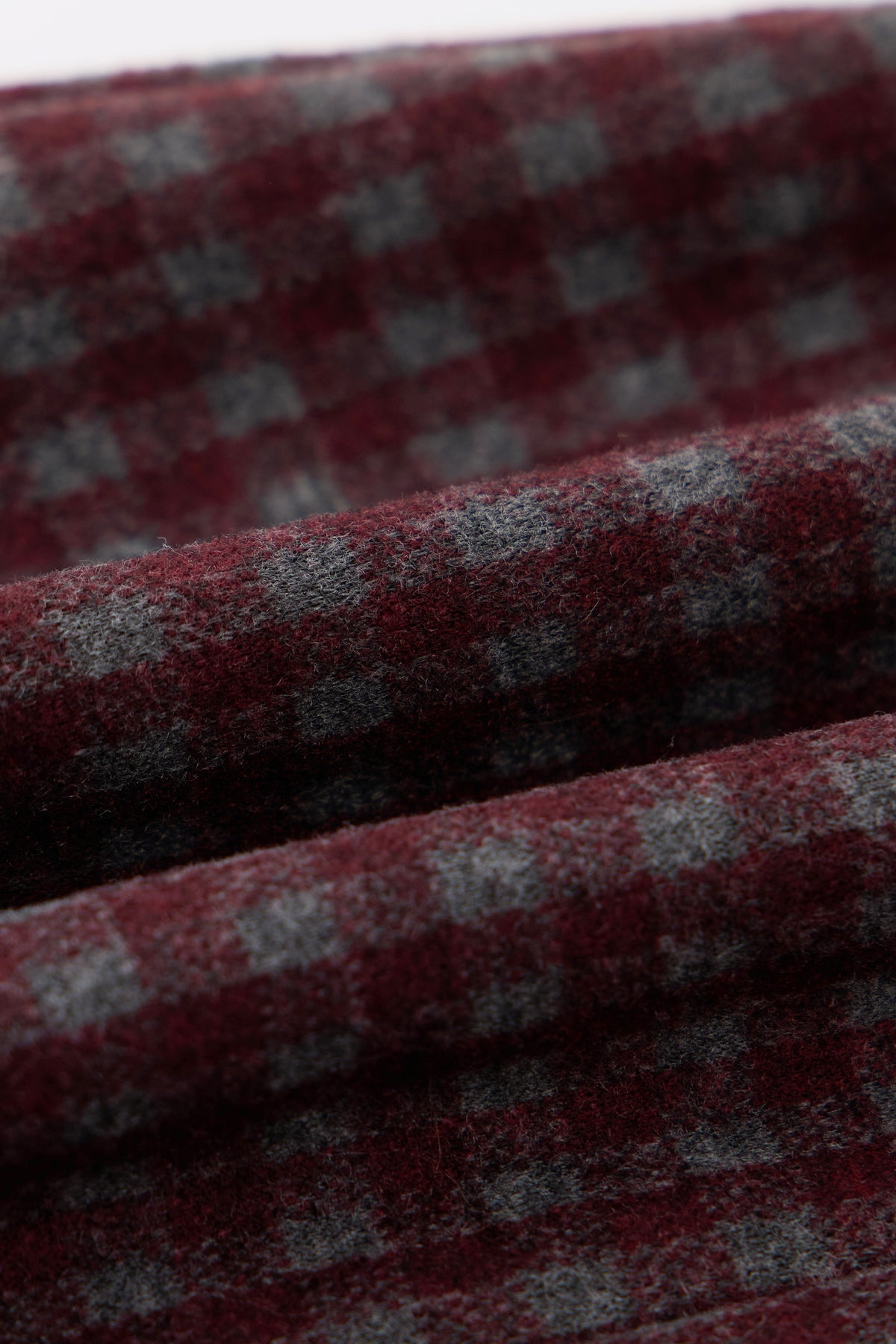 Baby Girls Plaid Dress Set-Burgundy and Cream-Embroidered Collar and Bow Detail Long Sleeve Dress