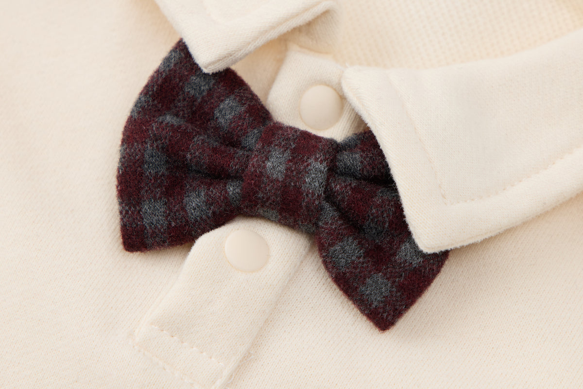 Baby Boys Hooded Vest Set-Burgundy Plaid-Button-Up Vest with Matching Pants and Inner Shirt