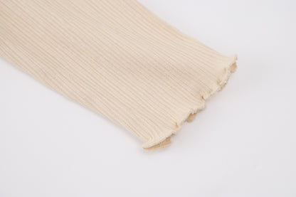 Baby Girls Knit Dress-Apricot-Peter Pan Collar and Shell Applique Set