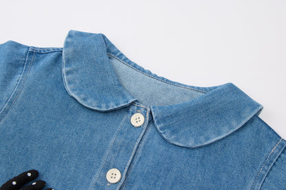 Baby-girls-blue-pink-denim-jacket-tutu-skirt-set
