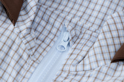 kids-blue-gingham-hooded-jacket-and-denim-pants-set