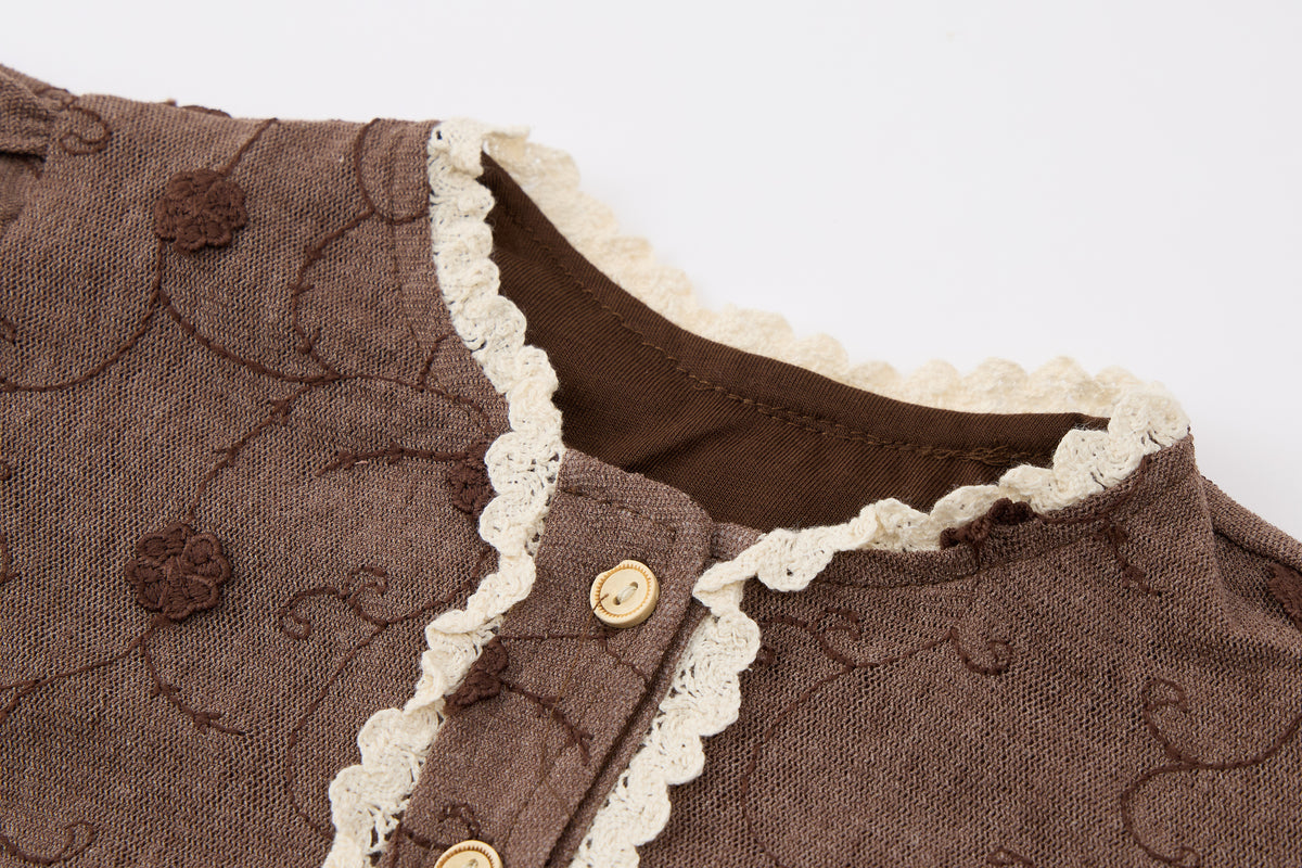 Baby-girl-brown-apricot-floral-jacket-pants-set