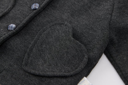 Baby-girl-dark-grey-woolen-jacket-shirt-pleated-skirt-set