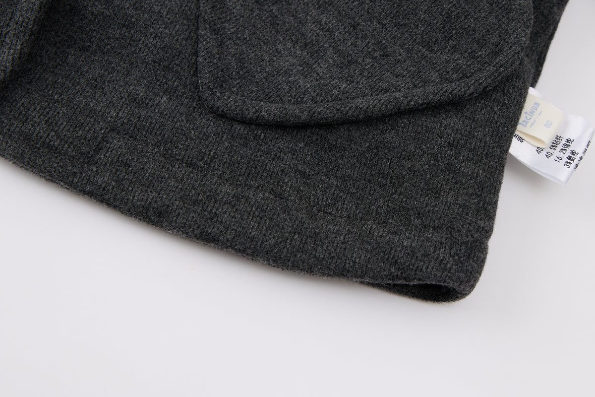 Baby-girl-dark-grey-woolen-jacket-shirt-pleated-skirt-set