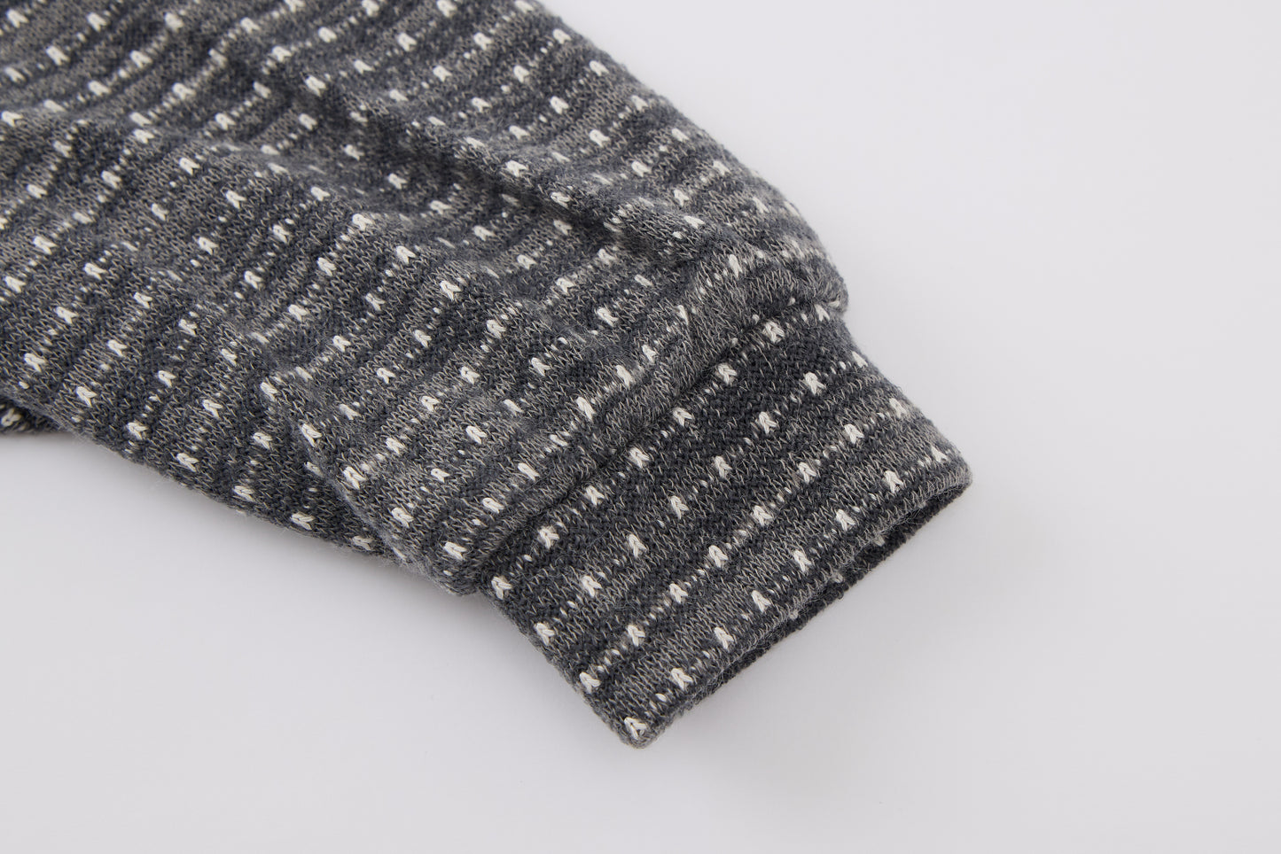Baby Boys Cardigan Set-Dark Grey-V-Neck Textured Cardigan with Pocket Patches and Matching Pants
