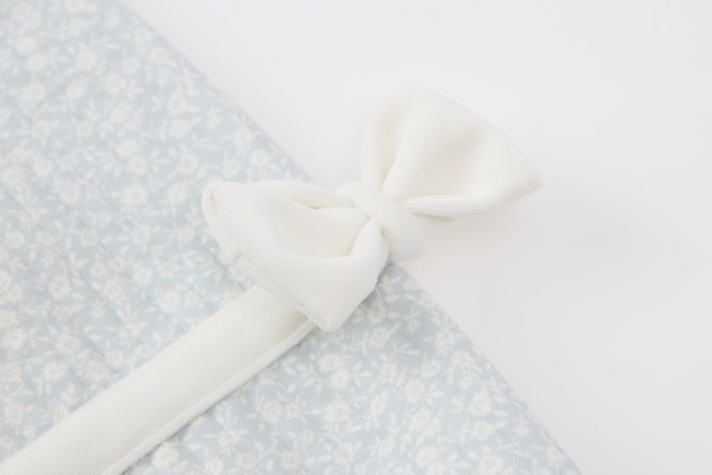 Baby Girls Quilted Cardigan-Light Blue-Peter Pan Collar with Bow Accents and Flared Jeans Set