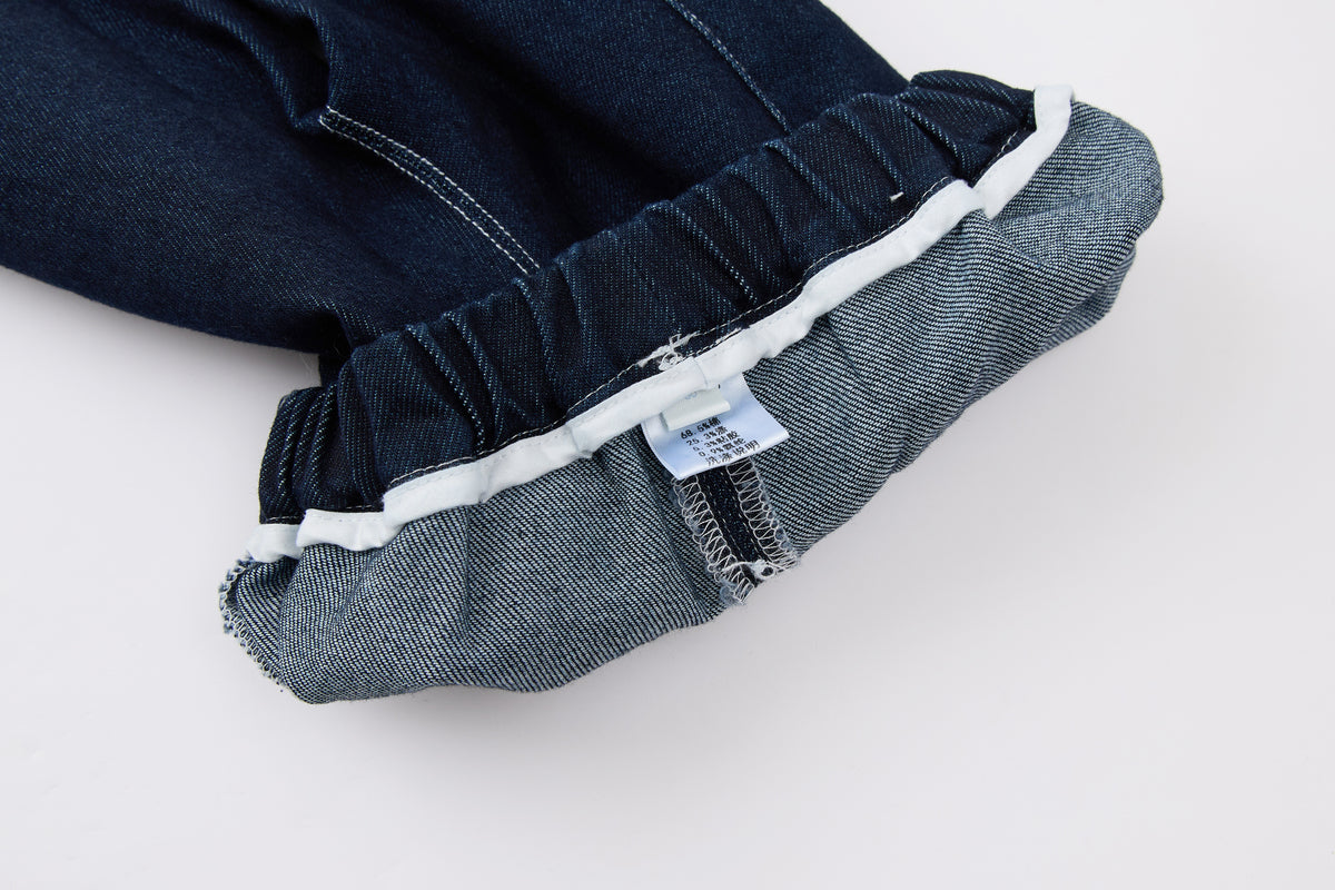 Baby Boys Hooded Jacket-Off White-Burgundy Striped Inner Shirt and Blue Jeans Set