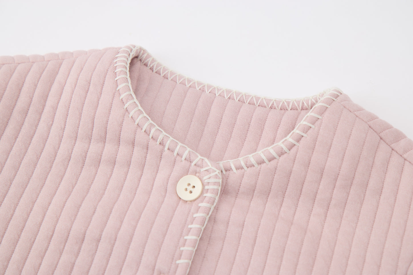 Baby Girls Quilted Cardigan-Pink-Handbag Pocket and Floral Patch Pants Set