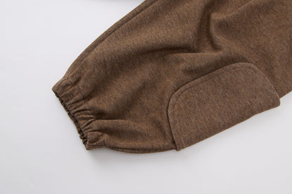 Baby-boy-brown-beige-bear-jacket-shirt-pants-set