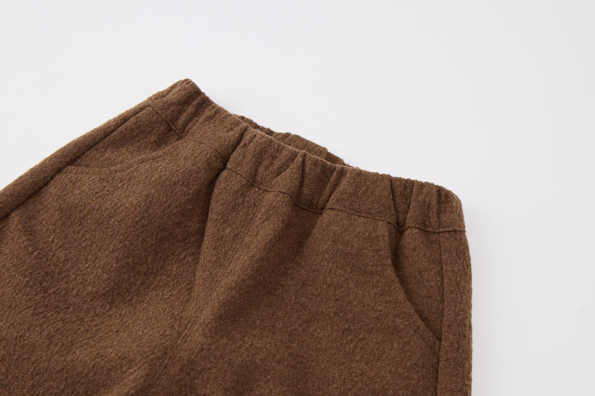 Baby Boys Hooded Cardigan-Brown-Little Ghost Embroidery and Matching Pants Set