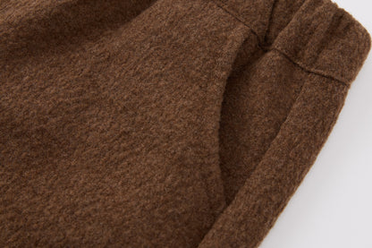 Baby Boys Hooded Cardigan-Brown-Little Ghost Embroidery and Matching Pants Set
