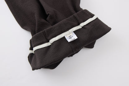 Baby Boys Sweatshirt Set-Dark Grey and Off-White-Elephant Applique with Dotted Pattern Long Sleeve Top and Matching Pants
