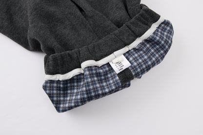 Baby-boy-dark-grey-vest-shirt-plaid-cuff-pants-set