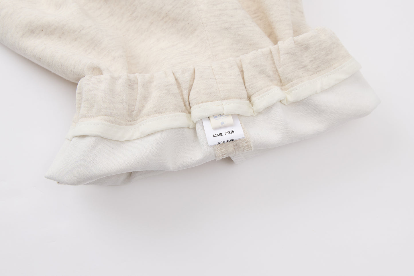 Baby Boys Hooded Sweatshirt Set-Beige and Grey-Half-Zip Hoodie with Kangaroo Pocket and Hanging Dinosaur Toy with Matching Pants