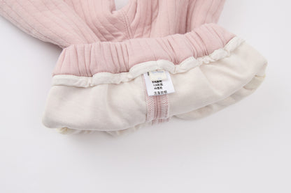 Baby Girls Quilted Cardigan-Pink-Handbag Pocket and Floral Patch Pants Set