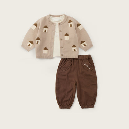 baby-boy-apricot-brown-house-cardigan-shirt-pants-set