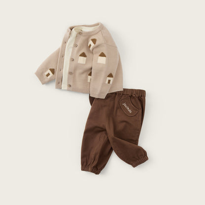 baby-boy-apricot-brown-house-cardigan-shirt-pants-set