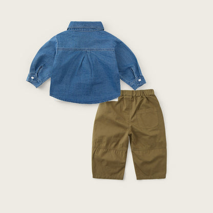 baby-boy-blue-khakibrown-denim-jacket-cat-shirt-pants-set