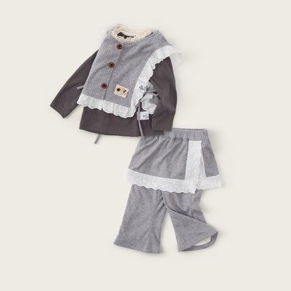 Baby-girl-grey-layered-lace-top-flare-pants-set