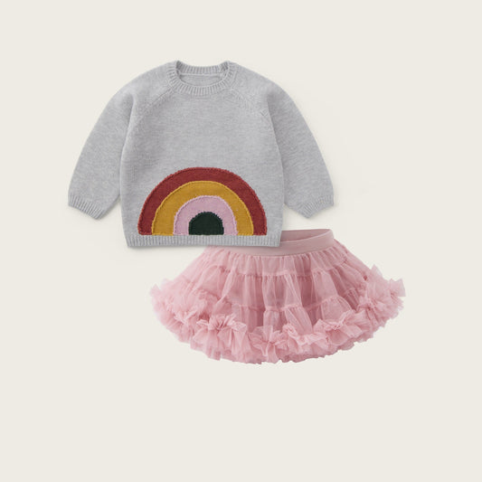 Baby-girls-grey-pink-rainbow-sweater-tutu-skirt-set