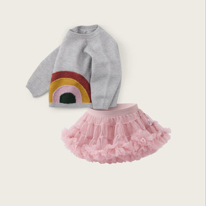 Baby-girls-grey-pink-rainbow-sweater-tutu-skirt-set