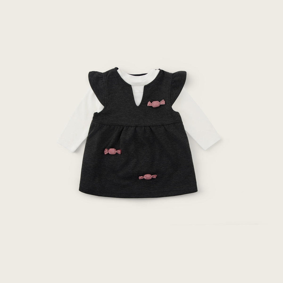 Baby-girl-grey-white-candy-top-embroidered-shirt-set