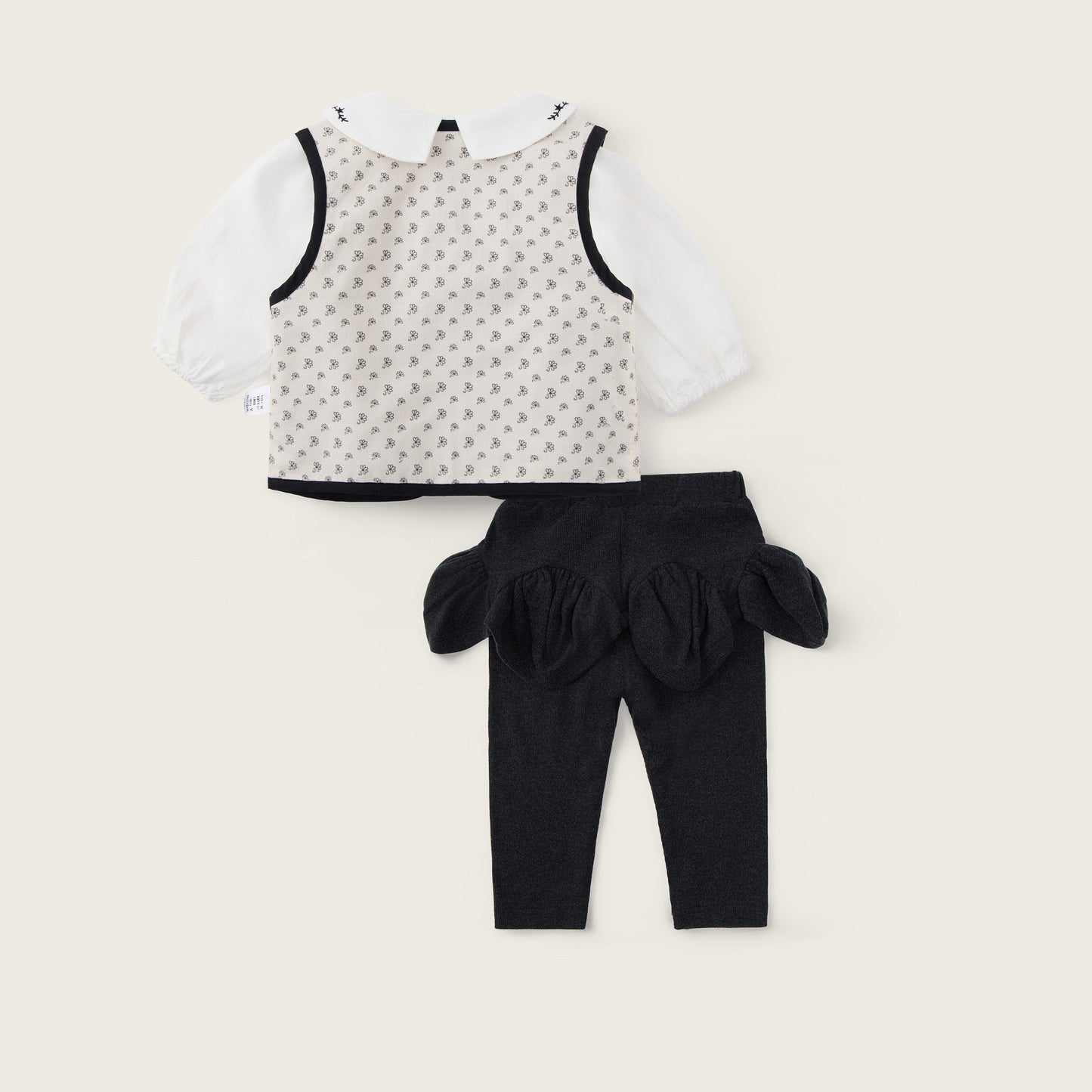 Baby-girl-grey-white-floral-vest-embroidered-top-pants-set