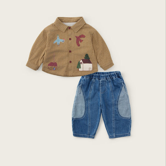 baby-boy-khaki-blue-printed-shirt-denim-jeans-set