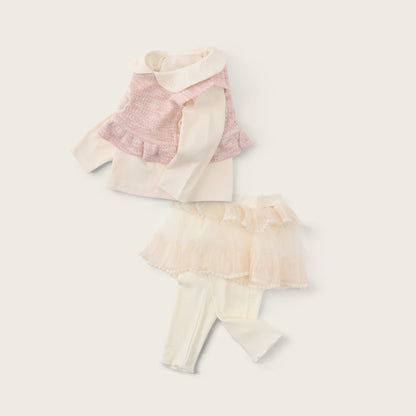 Baby-girl-pink-apricot-bunny-vest-embroidered-shirt-tutu-pants-set