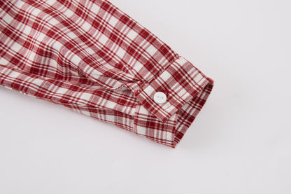 Toddler Boys Plaid Long Sleeve Shirt-Red-Face Graphic T-Shirt and Glittery Black Pants Set