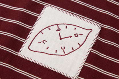 Baby Boys Hooded Jacket-Off White-Burgundy Striped Inner Shirt and Blue Jeans Set