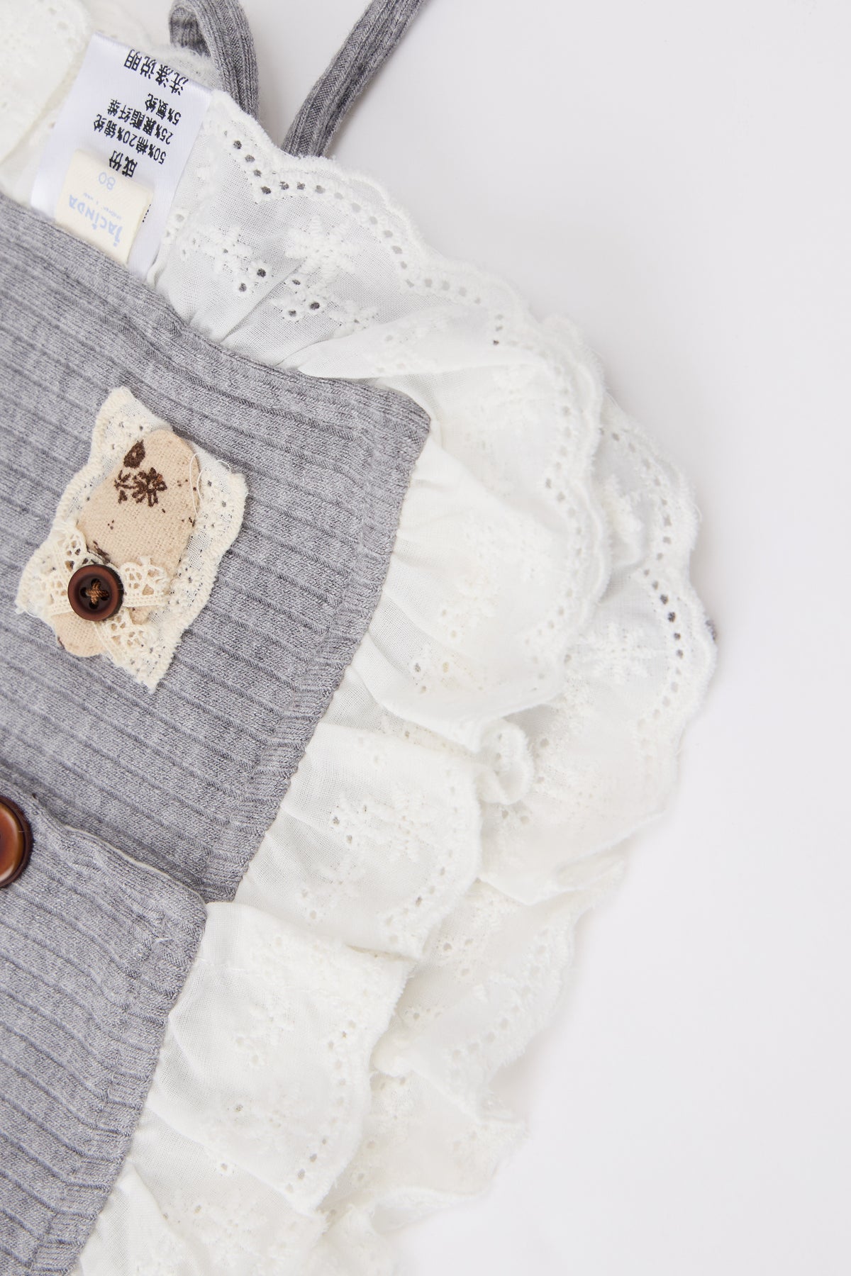 Baby-girl-grey-layered-lace-top-flare-pants-set