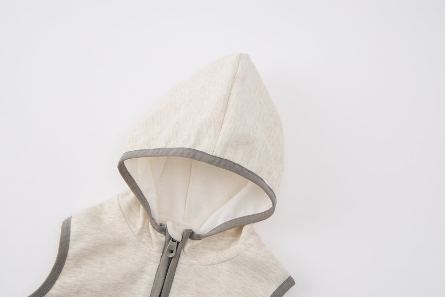 Baby Boys Hooded Sweatshirt Set-Beige and Grey-Half-Zip Hoodie with Kangaroo Pocket and Hanging Dinosaur Toy with Matching Pants