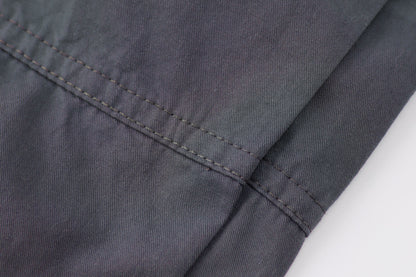 Baby Boys Cardigan Set-Dark Grey-V-Neck Textured Cardigan with Pocket Patches and Matching Pants