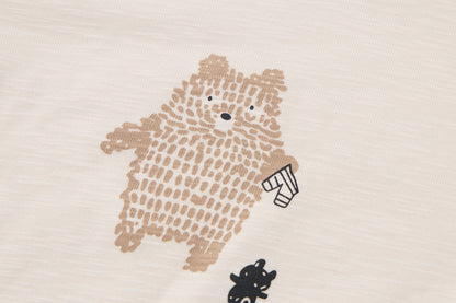 Baby-boy-brown-beige-bear-jacket-shirt-pants-set