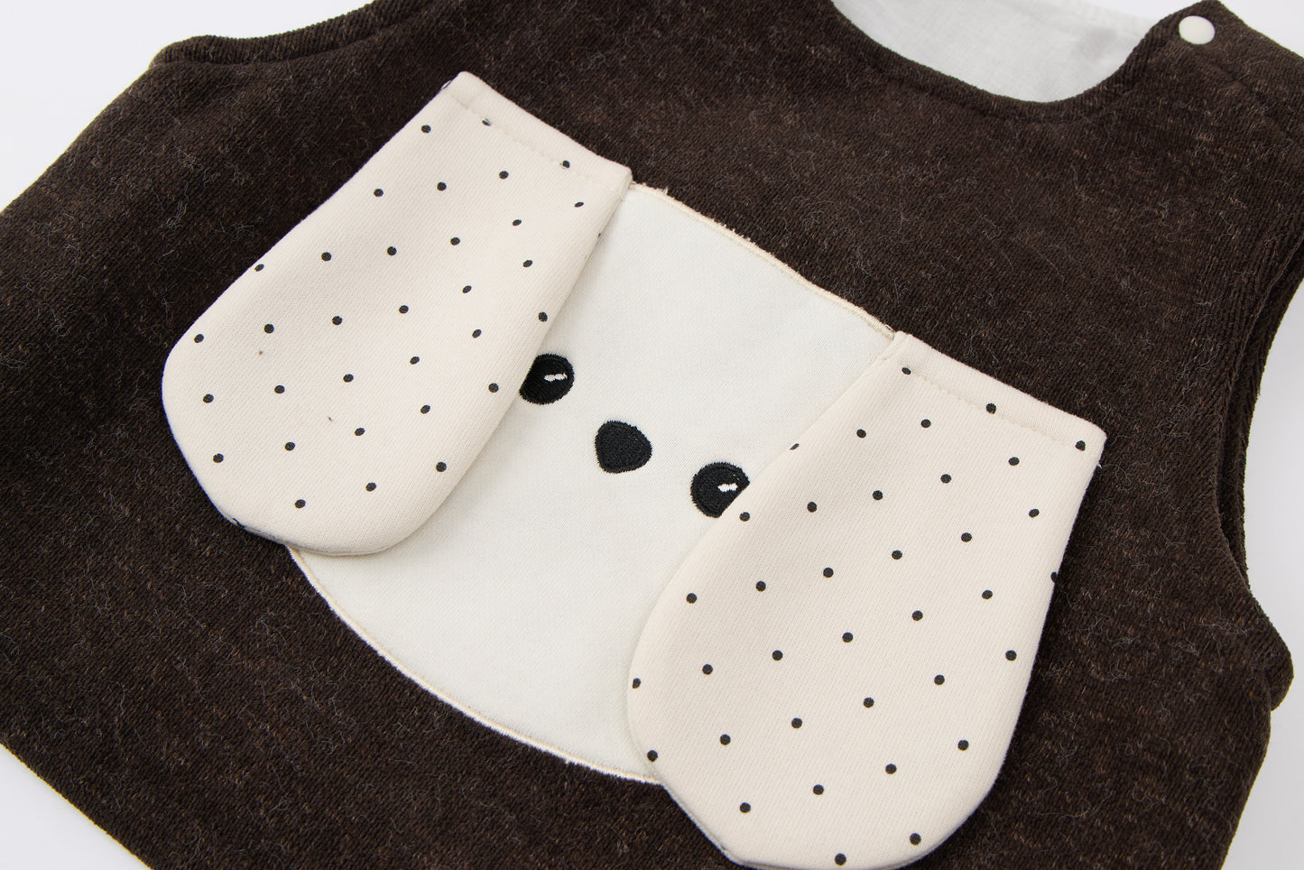 Baby-boy-dark-brown-puppy-vest-apricot-shirt-pants-set