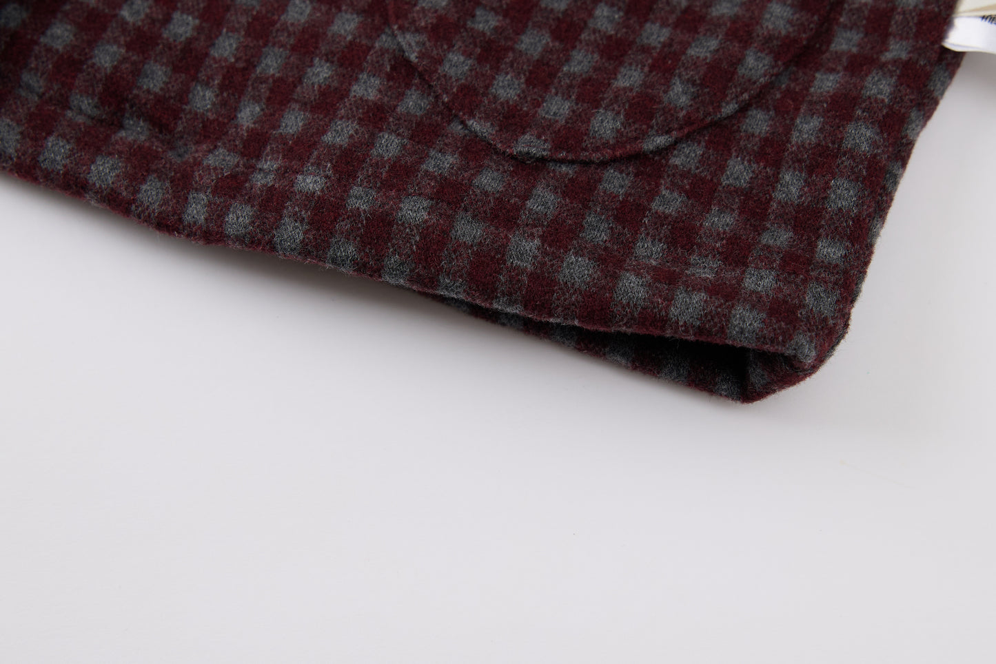 Baby Boys Hooded Vest Set-Burgundy Plaid-Button-Up Vest with Matching Pants and Inner Shirt